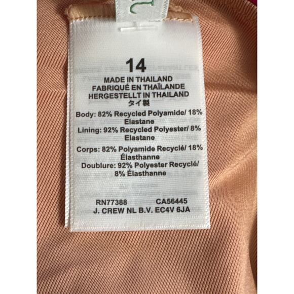 NWT J. Crew Ruched Ruffle One Piece Swimsuit Radiant Fuchsia Size 14 - Picture 7 of 13